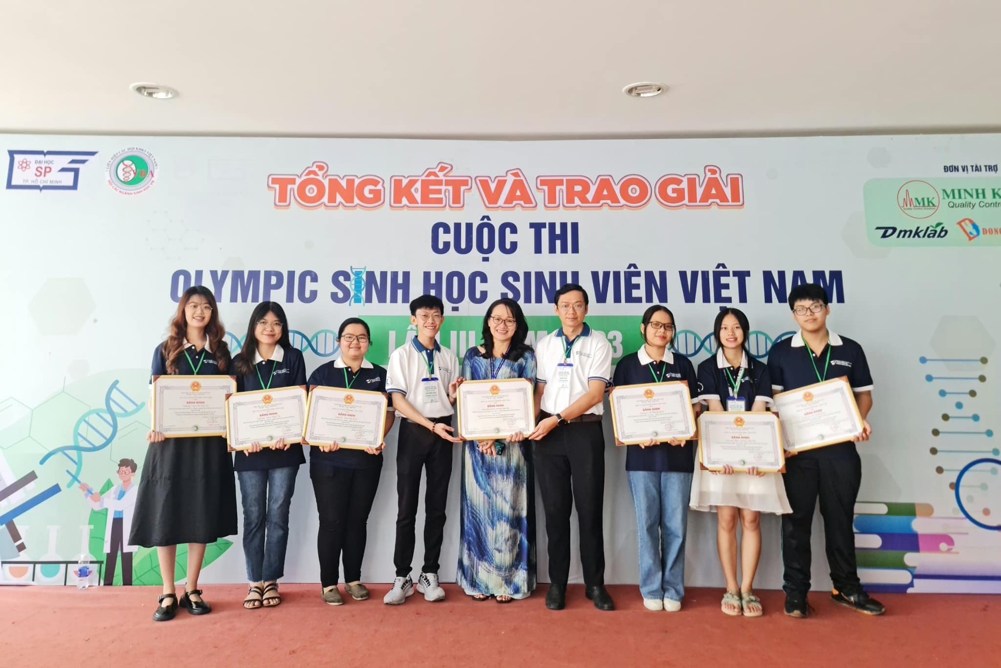 Đội tuyển trường ĐH Khoa học Tự nhiên, ĐHQG-HCM đạt giải nhì toàn đoàn tại cuộc thi Olympic Sinh học sinh viên Việt Nam – lần 3 năm 2023