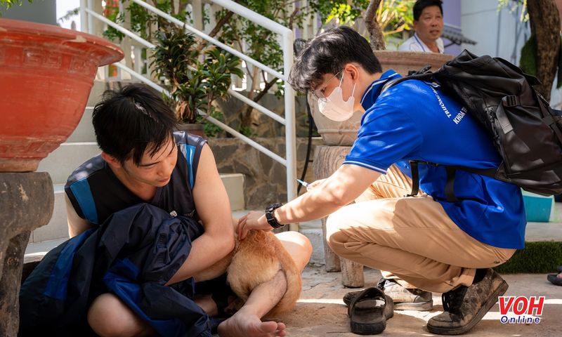 tiem-phong-dai-090524-183105 Sinh viên thú y hỗ trợ lực lượng chuyên ngành, tiêm phòng bệnh dại cho vật nuôi tại địa phương